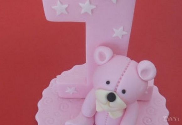 Figurica za tortu sa svećicom za devojčice - Rođendanac ukrasi za torte