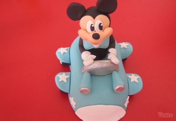 Figurica za tortu Miki na Avionu - Rođendanac ukrasi za torte