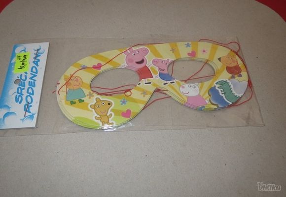Oprema za rodjendane - Maska za oči Pepa i Prase - Rođendanac ukrasi za torte