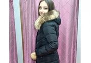 Crna ženska zimska jakna srednje dužine