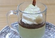 Zeleni čaj blancmange - japanski puding od kokosovog mleka i zelenog čaja sa širata kuglicama i anko pastom