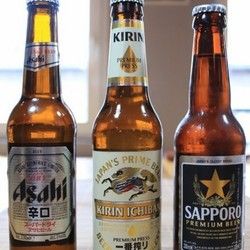 Japanska piva tri najpoznatija japanska piva od slada: Asahi, Kirin i Sapporo