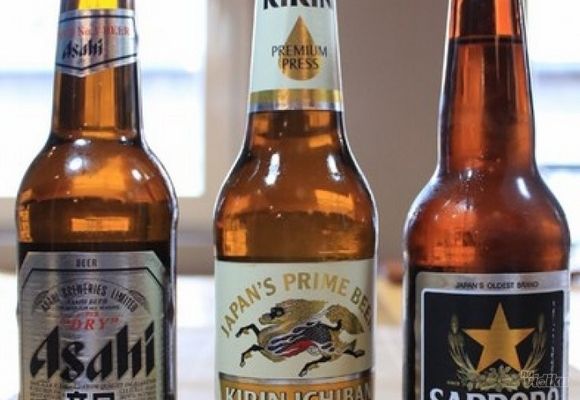 Japanska piva tri najpoznatija japanska piva od slada: Asahi, Kirin i Sapporo