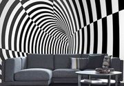 3D Foto Tapete Crno beli Tunel