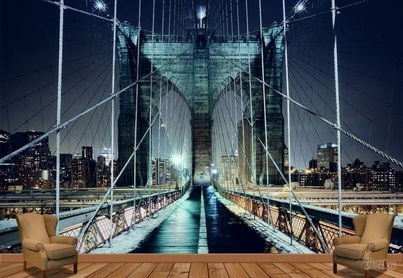 3D Foto Tapete sa dubinom - Noc na mostu