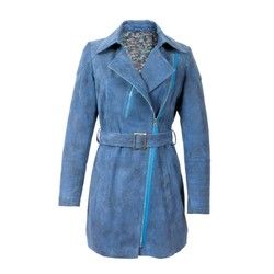 Ženska kožna jakna - plava - Fratteli