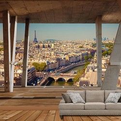 3D Kombinovane Foto Tapete - Pogled sa Zgrade na Pariz