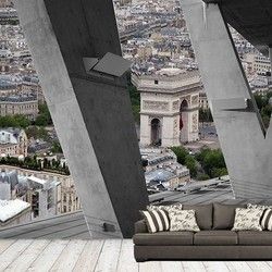 3D Kombinovane Foto Tapete - Pogled sa Zgrade