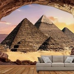 3D Kombinovane Foto Tapete - Pogled iz Pecine na Piramide