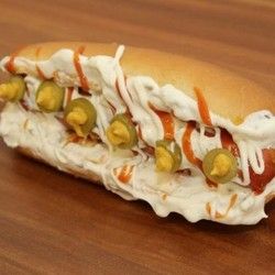 Olive hot dog