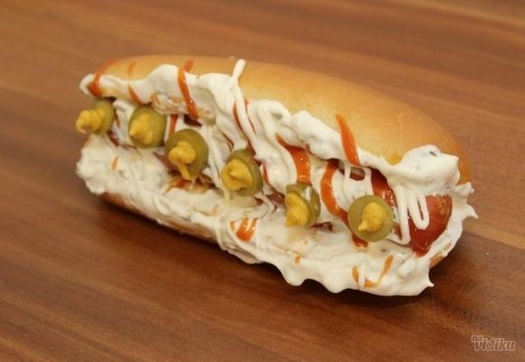 Olive hot dog