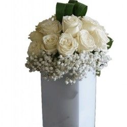 Isporuka cveća - bele ruže u vazi