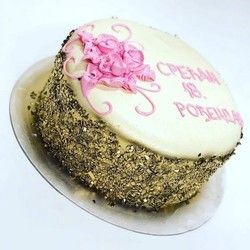 Zenska torta sa zlatnim mrvicama za 18. rodjendan