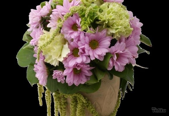 Cveće za nju - Cvetni aranžman u keramičkoj posudi