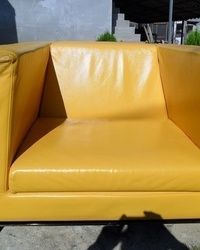 Farbanje kože - fotelja žuta - Krojačka radnja Joca
