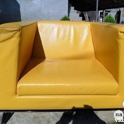 Farbanje kože - fotelja žuta - Krojačka radnja Joca