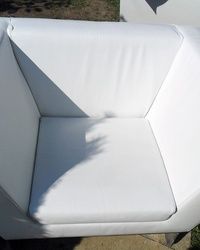 Farbanje kože - fotelja bela - Krojačka radnja Joca