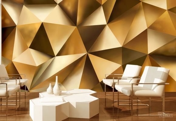 Gold Rhombus Abstract Zlatna boja fototapeta zidni mural foto tapeta