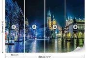 City Krakow by night Krakov grad noću u boji 3D fototapeta zidni mural foto tapeta