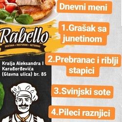 Izdvajamo iz ponude za dnevni meni - Ekspres restoran Rabello iz Kragujevca