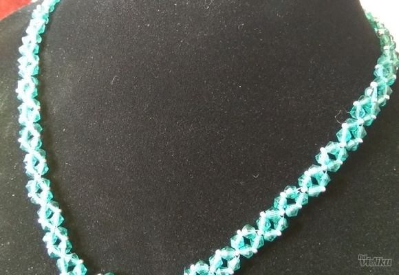 Zelena ogrlica od Ceskih kristalnih perlica 