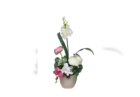 Veštačko cveće - cvetni aranžman u keramičkoj posudi