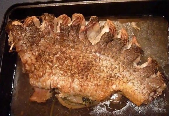 Pečenje ribe - pečeni šaran - Ribarnica Karma plus