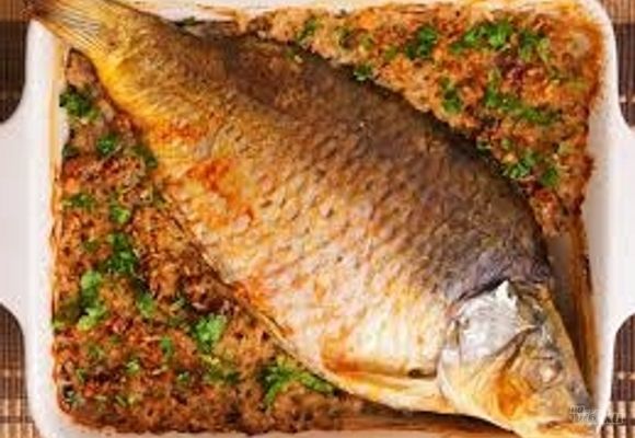 Pečenje ribe - šaran pečeni - Ribarnica Šaran - Padina
