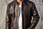 Muška kožna jakna - Alex - tamno braon - La Force Leather