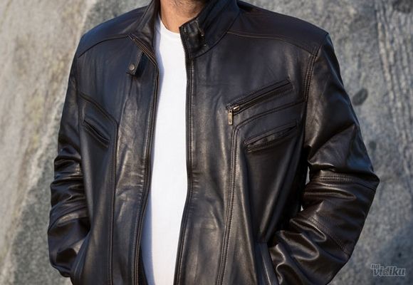 Muška kožna jakna - Morris - tamno braon - La Force Leather
