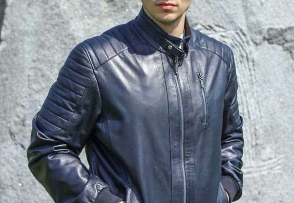 Muška kožna jakna - Becker - teget - La Force Leather