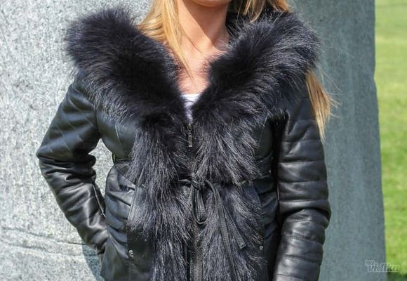 Ženske kožne jakne sa krznom - Stephanie - crna 2 - La Force Leather