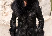 Ženske kožne jakne sa krznom - Isabella - crna - La Force Leather