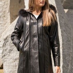 Kožna pelerina Mishel - crna - La Force Leather