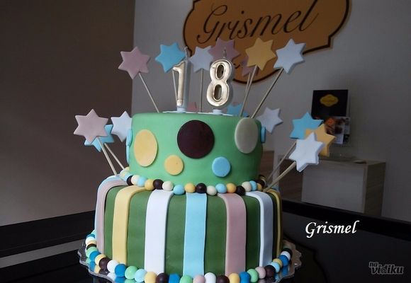 Dečije torte - torta za 18 rođendan - Grismel - proizvodnja torti, kolača i peciva
