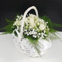 Dostava cveća - korpica sa vendela ružama - Cvećara Flowers Silver Pack