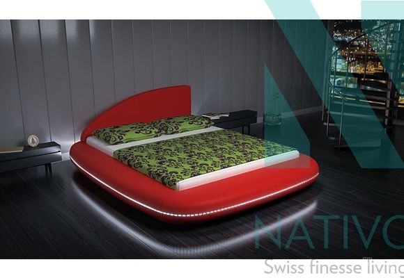 Kreveti - dizajnerski bračni krevet Ufo sa LED rasvetom - Nativo nameštaj