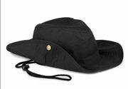 Safari pamučni šešir crne boje sa učkurom - Military Shop