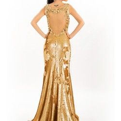 Dugačka ekskluzivna zlatna haljina