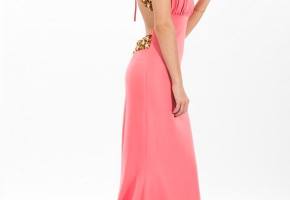 Dugačka roze ekskluzivna haljina