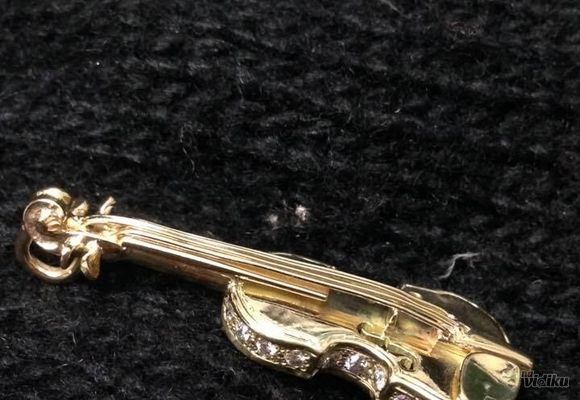 Zlatna violina!!! Zuto zlato u kombinaciji sa brilijantima, rucni rad! Izradio Rikard Civljak!!!