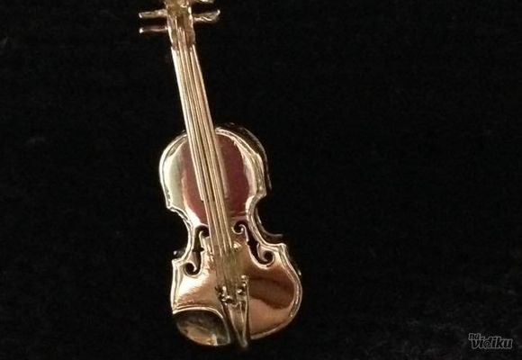 Zlatna violina!!! Zuto zlato u kombinaciji sa brilijantima, rucni rad! Izradio Rikard Civljak!!!