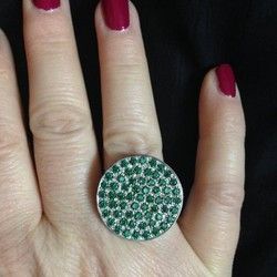 Srebrni prsten sa zelenim swarovski cirkonima.Izradio Rikard Civljak !!!