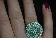 Srebrni prsten sa zelenim swarovski cirkonima.Izradio Rikard Civljak !!!