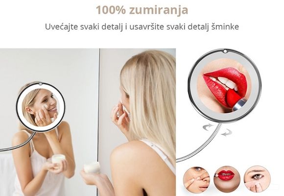 Fleksibilno ogledalo koje uveličiva 10x