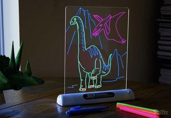3D svetleća tabla za crtanje i pisanje