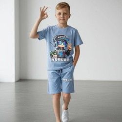 Roblox komplet šorts i majica za dečake od 4 do 12 godina, pamuk, kolekcija proleće/leto, super ponuda!