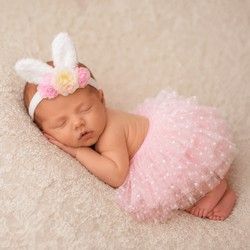 Dvodelni tutu set za bebe - suknjica i traka za kosu za zečijim ušima