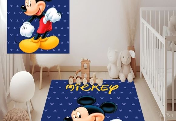 Dečiji tepih sa neklizajućom podlogom 120×140cm - Miki Maus (Mickey Mouse)