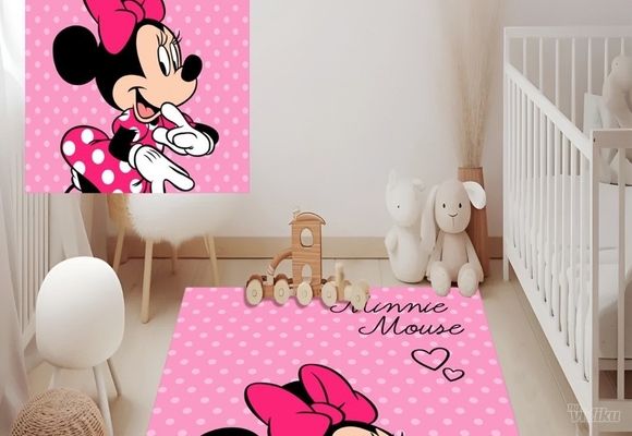 Dečiji tepih sa neklizajućom podlogom 120×140cm - Mini Maus (Minnie Mouse)